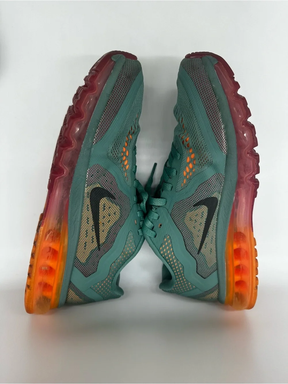 Nike Air Max 2013 Women’s Sneakers US 10 Teal Orange Running Training Shoes